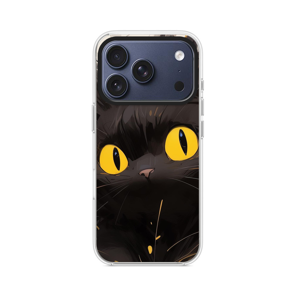 ふわふわの黒猫 iPhone 17 Proオリジナルケース