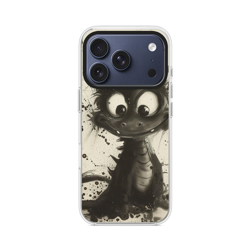 かわいい黒いドラゴン iPhone 17 Proオリジナルケース
