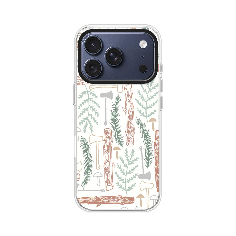 キャンプと森のパターン iPhone 17 Proオリジナルケース