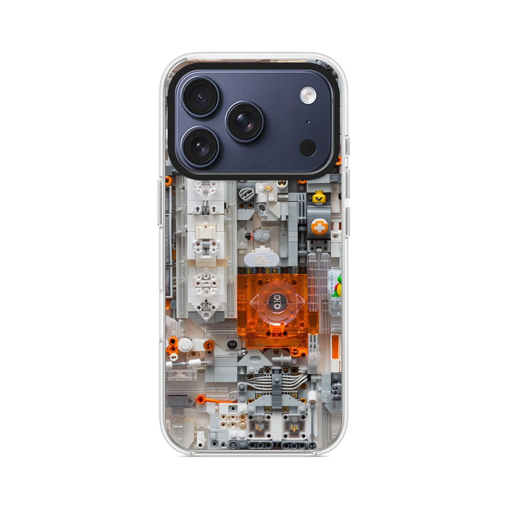 レゴのオレンジ白モザイク iPhone 17 Proオリジナルケース