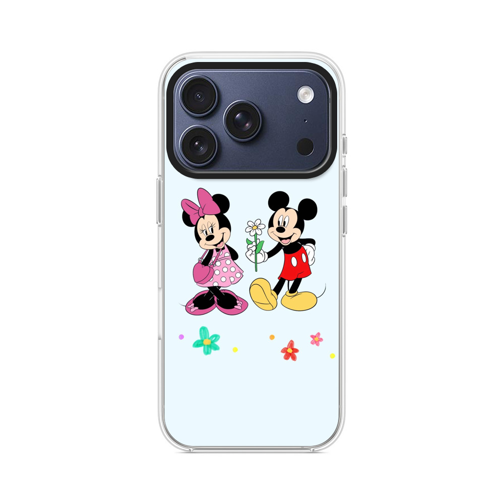 ミッキーとミニーの虹と花 iPhone 17 Proオリジナルケース