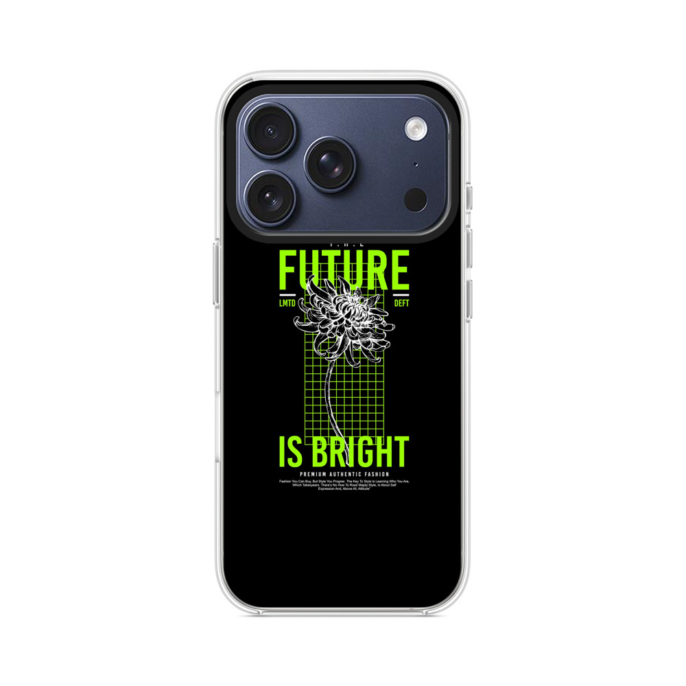 未来は明るい花のデザイン iPhone 17 Proオリジナルケース