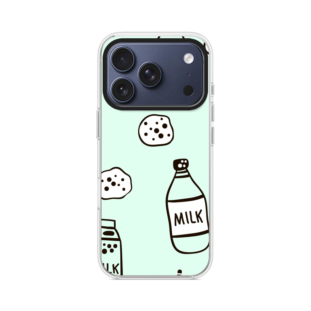 ミルクとクッキーのパターン iPhone 17 Proオリジナルケース