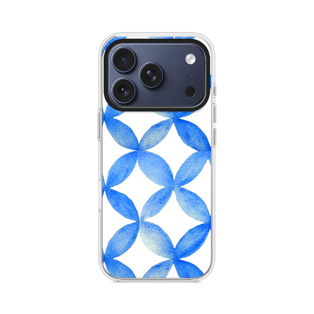 水色の花模様 iPhone 17 Proオリジナルケース