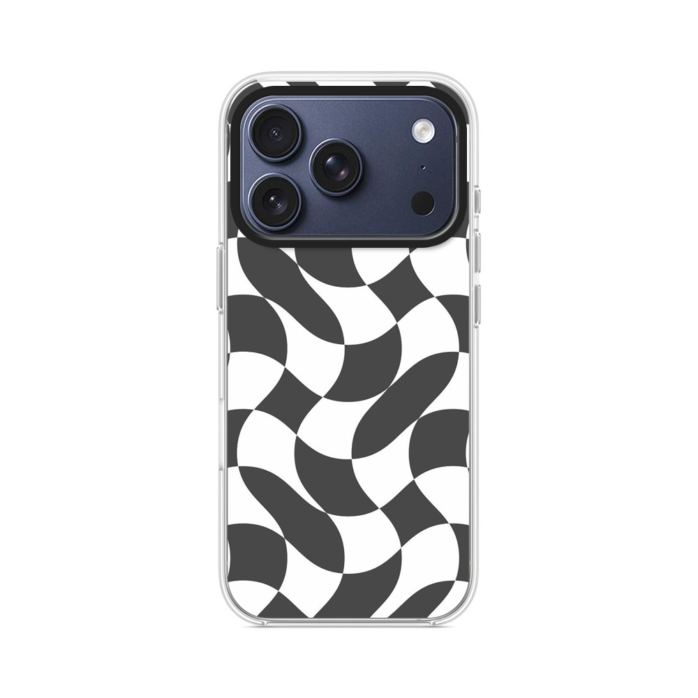 モノクロの幾何学模様 iPhone 17 Proオリジナルケース