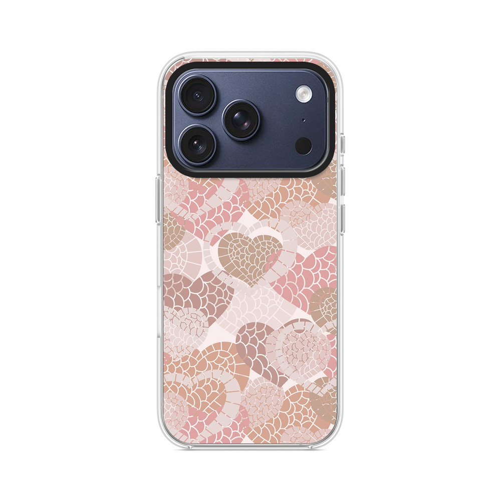 モザイク風ハート模様 iPhone 17 Proオリジナルケース
