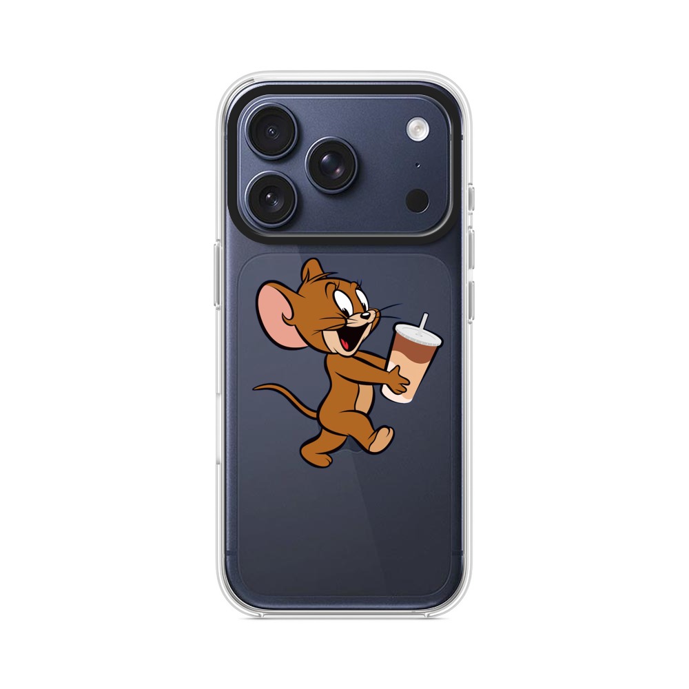 ドリンク持つネズミ iPhone 17 Proオリジナルケース