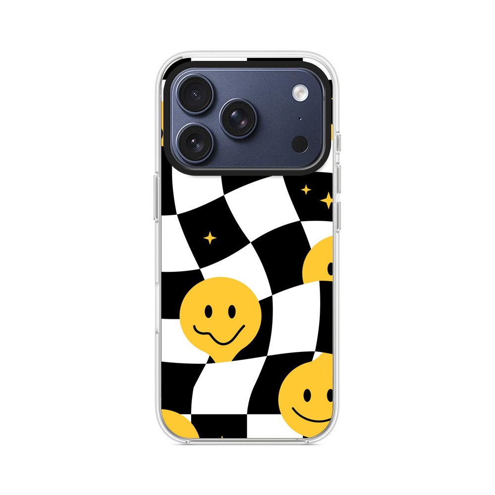 にこにこチェッカーパターン iPhone 17 Proオリジナルケース