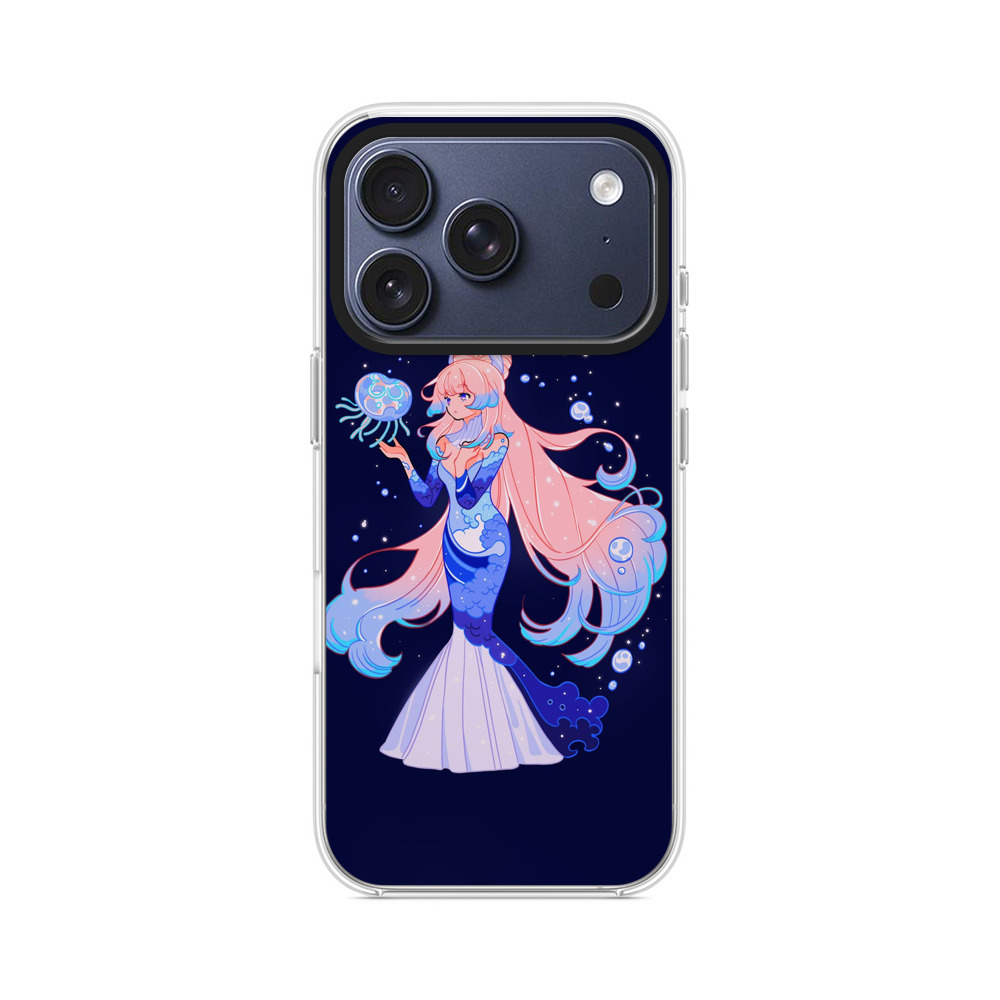 人魚とクラゲの幻想的なイラスト iPhone 17 Proオリジナルケース