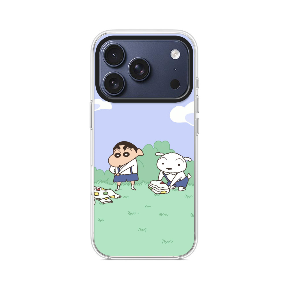 しんちゃんとシロの遊び iPhone 17 Proオリジナルケース