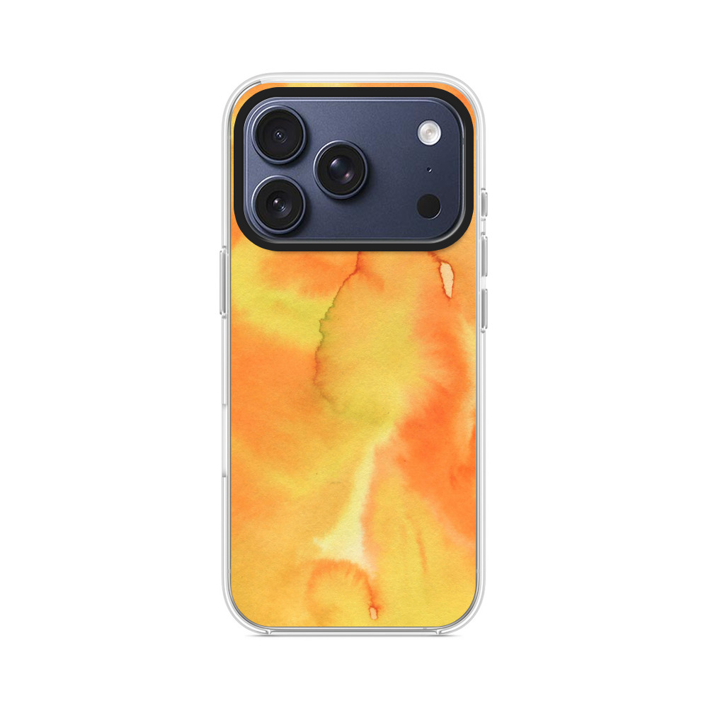 オレンジと黄色の水彩背景 iPhone 17 Proオリジナルケース