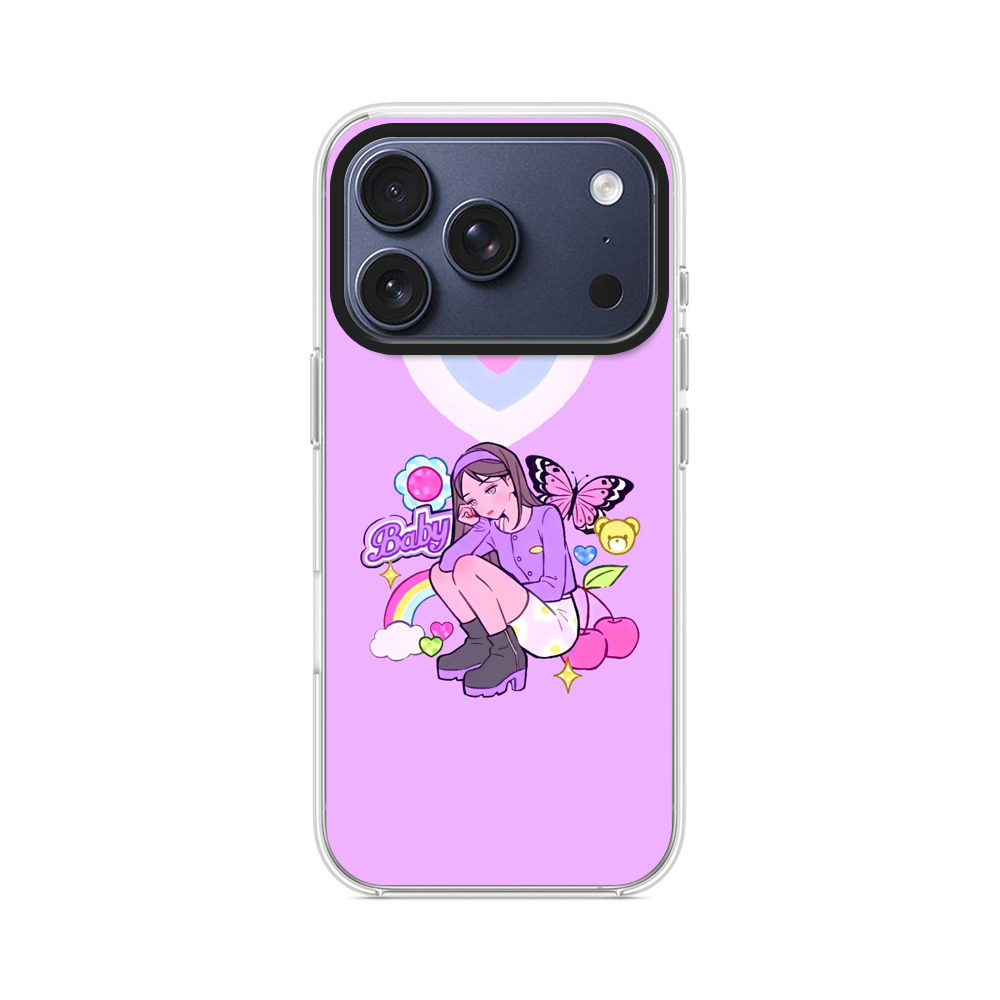 パステルガールのイラスト iPhone 17 Proオリジナルケース