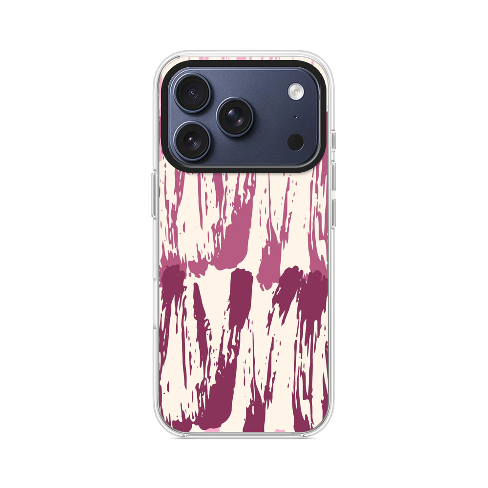 ピンクの抽象ブラシストローク模様 iPhone 17 Proオリジナルケース