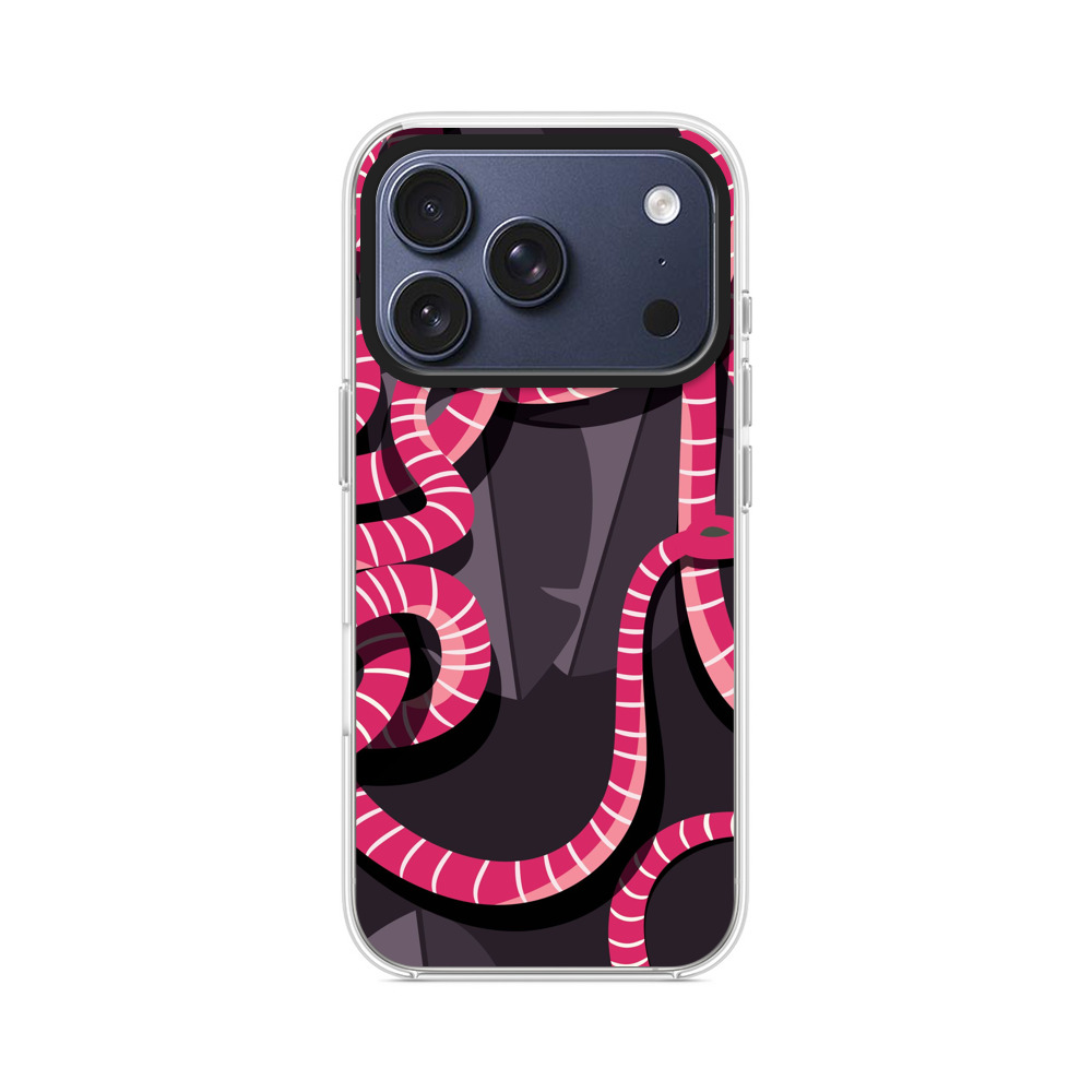 ピンクのヘビの模様 iPhone 17 Proオリジナルケース