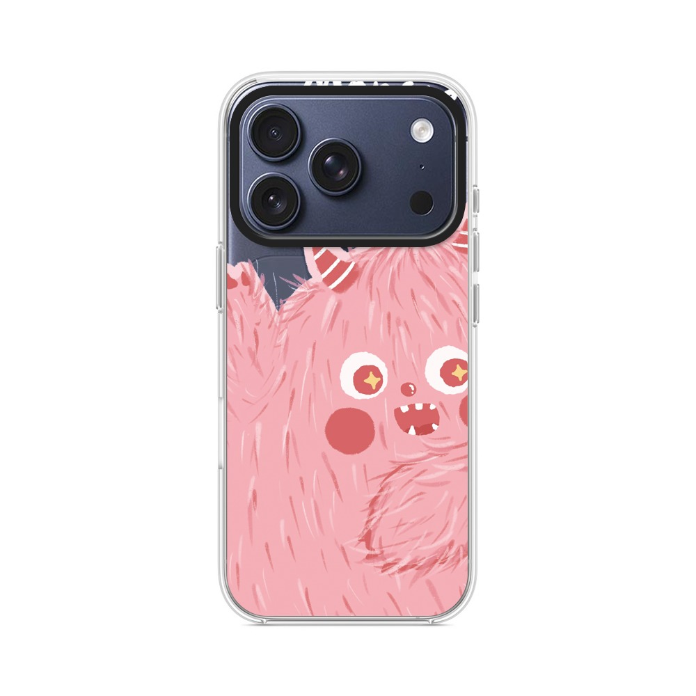 ピンクのかわいいモンスター iPhone 17 Proオリジナルケース
