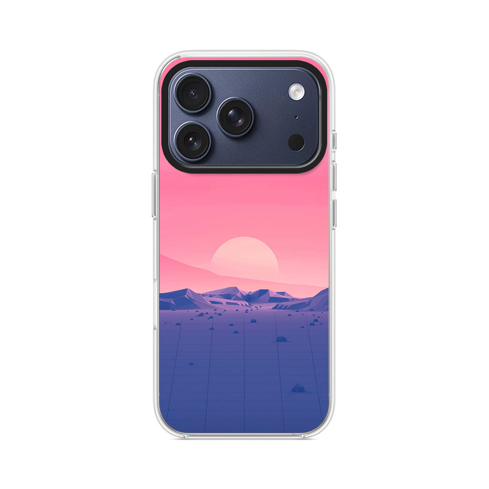 ピンク夕焼けの山景色 iPhone 17 Proオリジナルケース