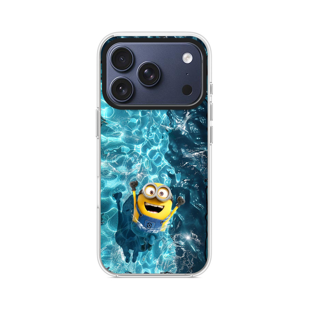 プールの水面とミニオン iPhone 17 Proオリジナルケース