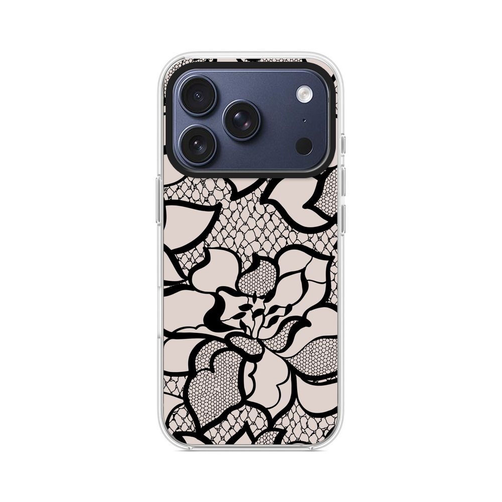 レース柄の花模様 iPhone 17 Proオリジナルケース