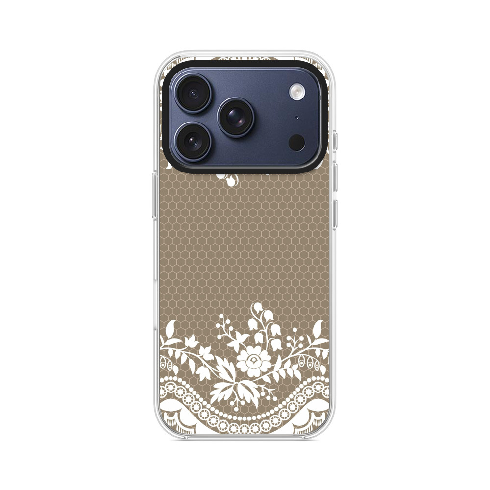 レースのフローラルパターン iPhone 17 Proオリジナルケース