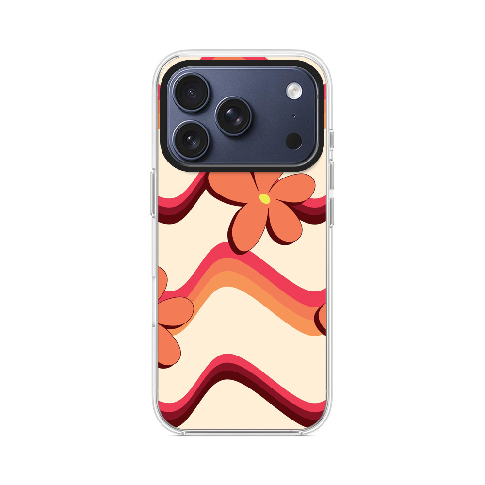 レトロフラワーパターン iPhone 17 Proオリジナルケース