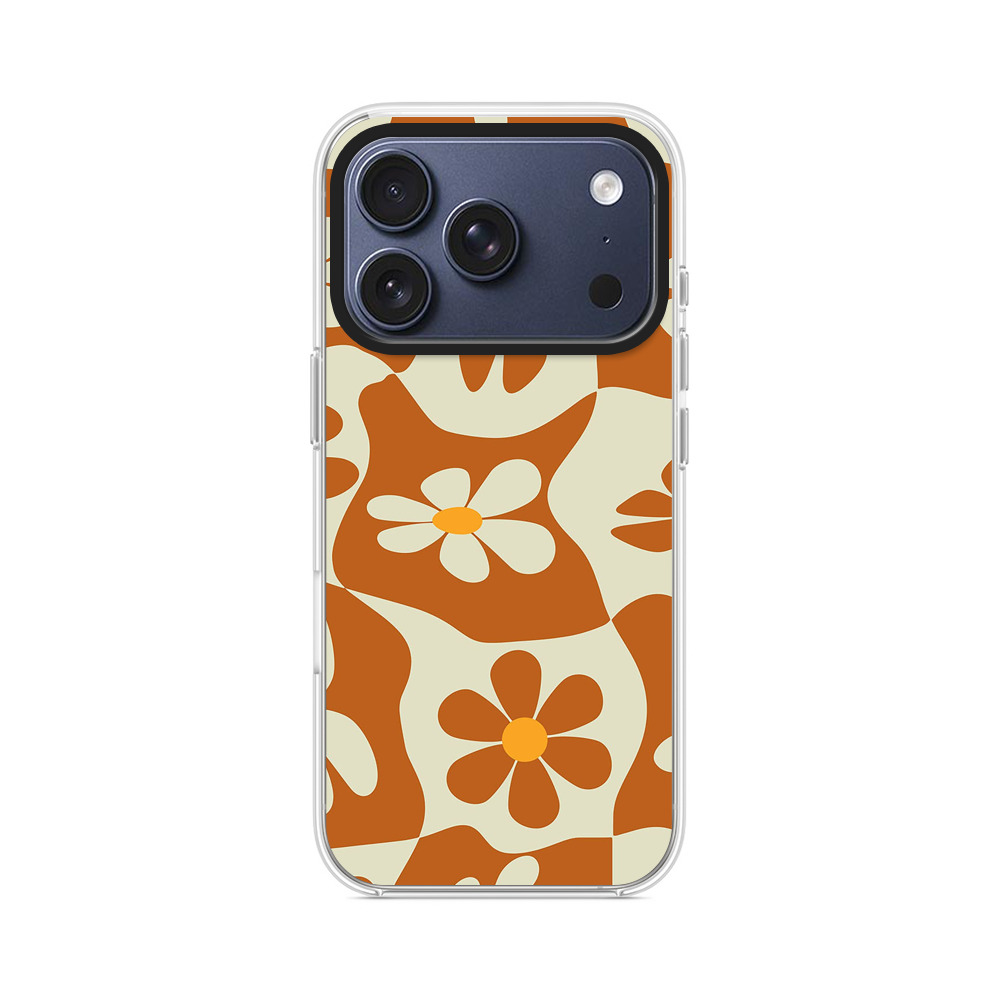 レトロフラワーパターン iPhone 17 Proオリジナルケース