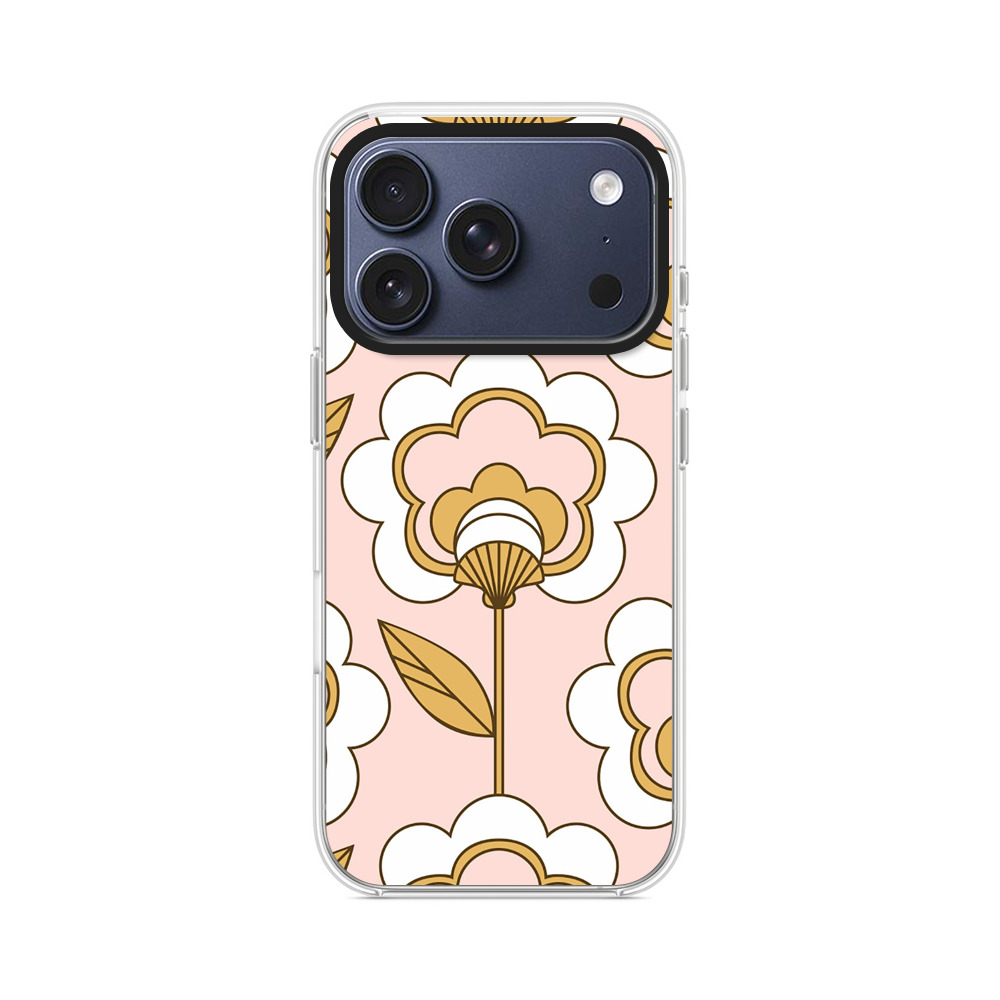 レトロ花柄パターン iPhone 17 Proオリジナルケース