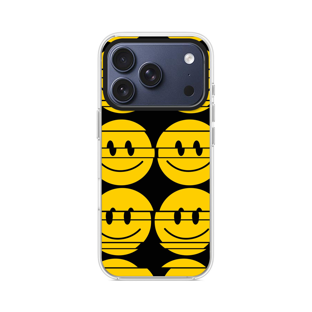 レトロなスマイリーフェイスのパターン iPhone 17 Proオリジナルケース