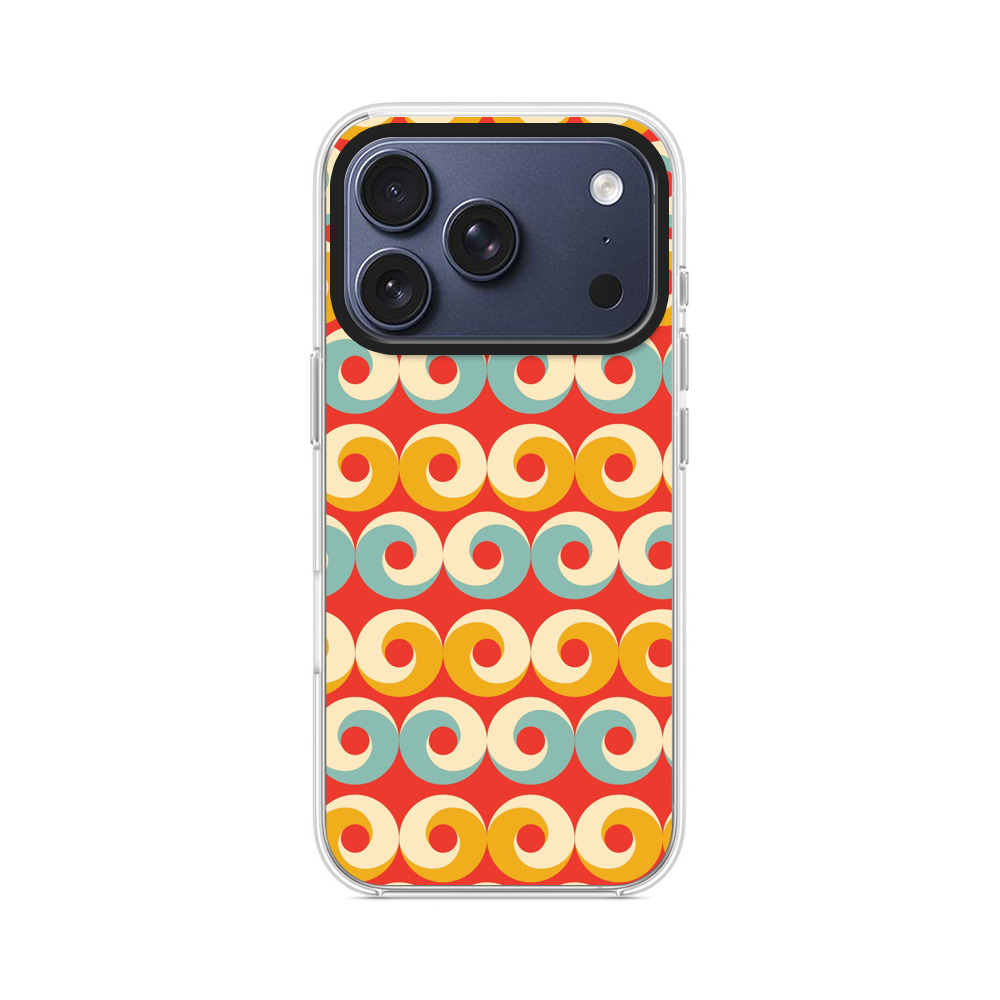 レトロな渦巻きパターン iPhone 17 Proオリジナルケース