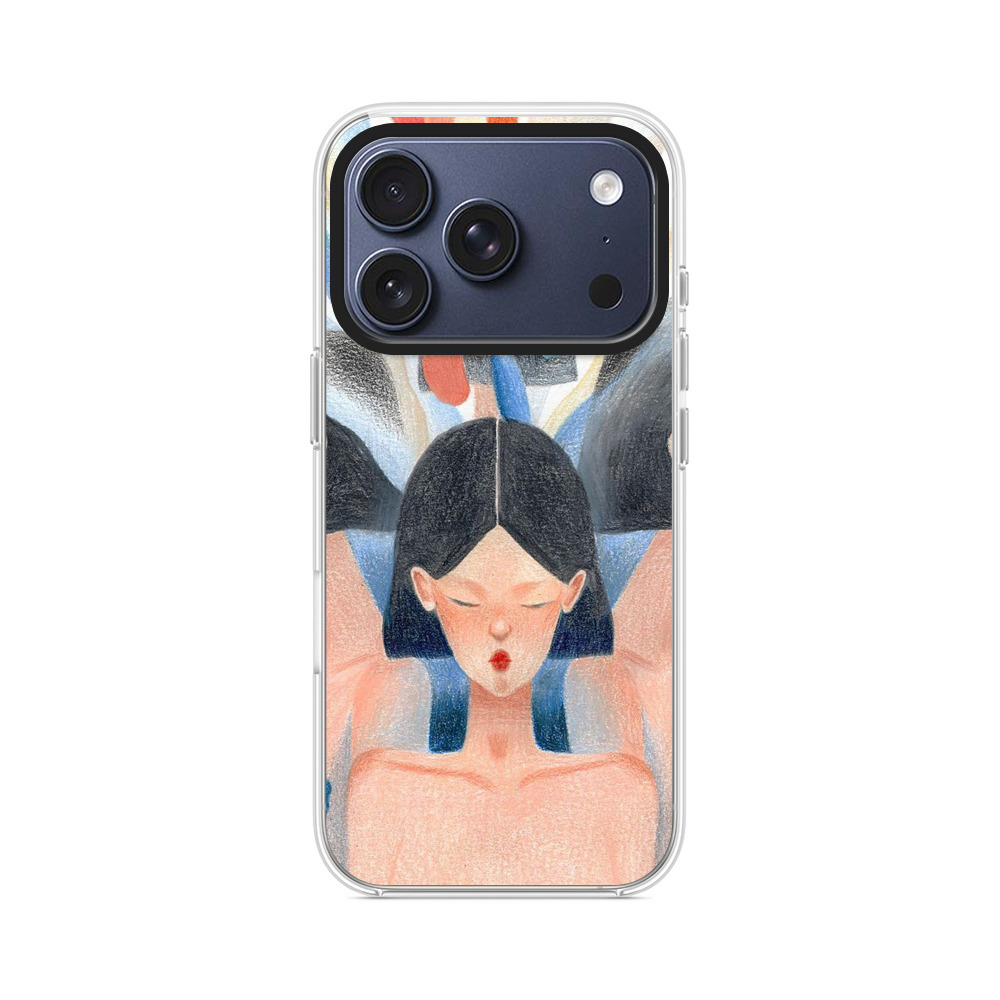 三面の女性と色彩の広がり iPhone 17 Proオリジナルケース