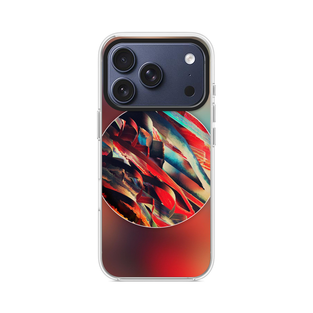 赤と青の抽象幾何学 iPhone 17 Proオリジナルケース