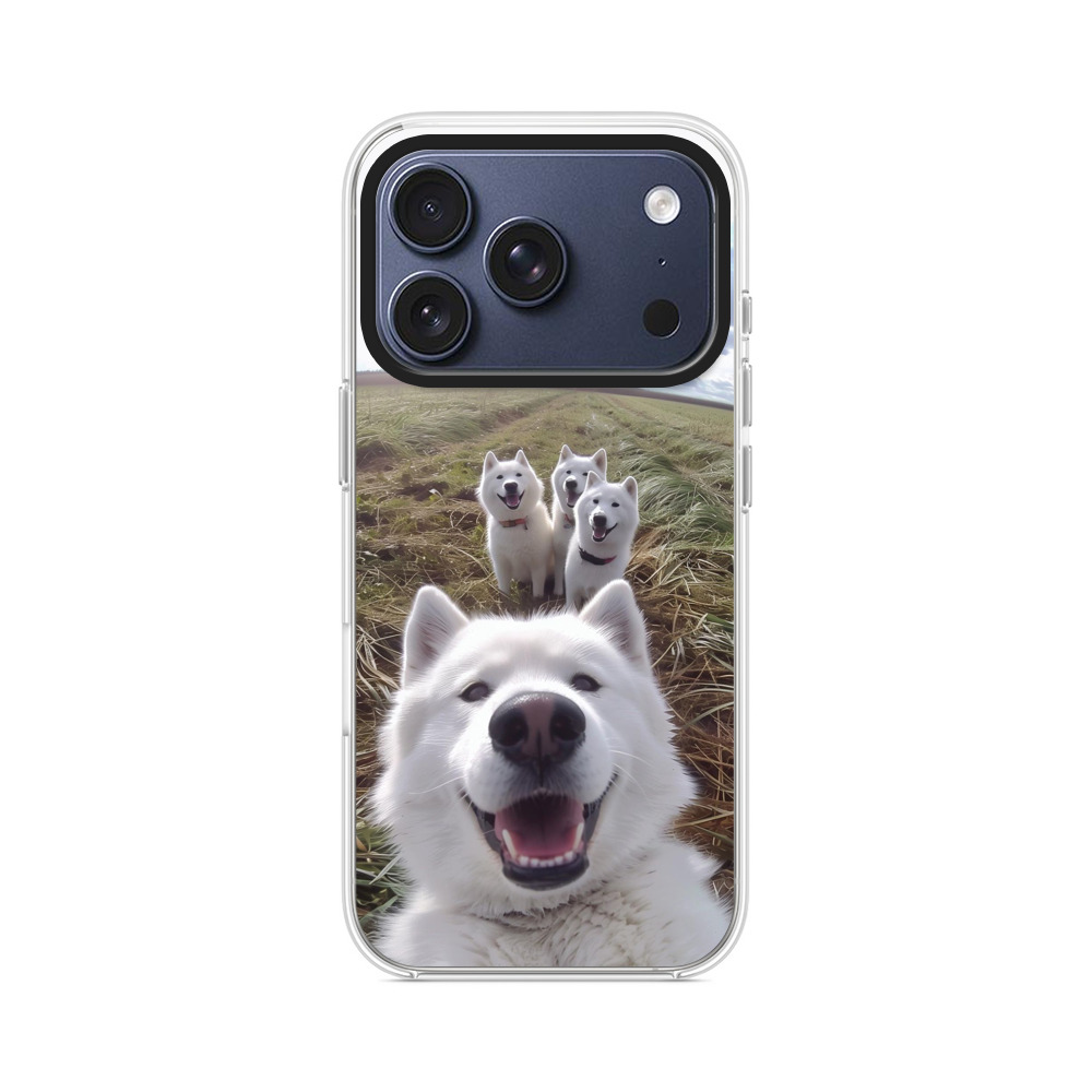 並ぶ白い犬たち iPhone 17 Proオリジナルケース