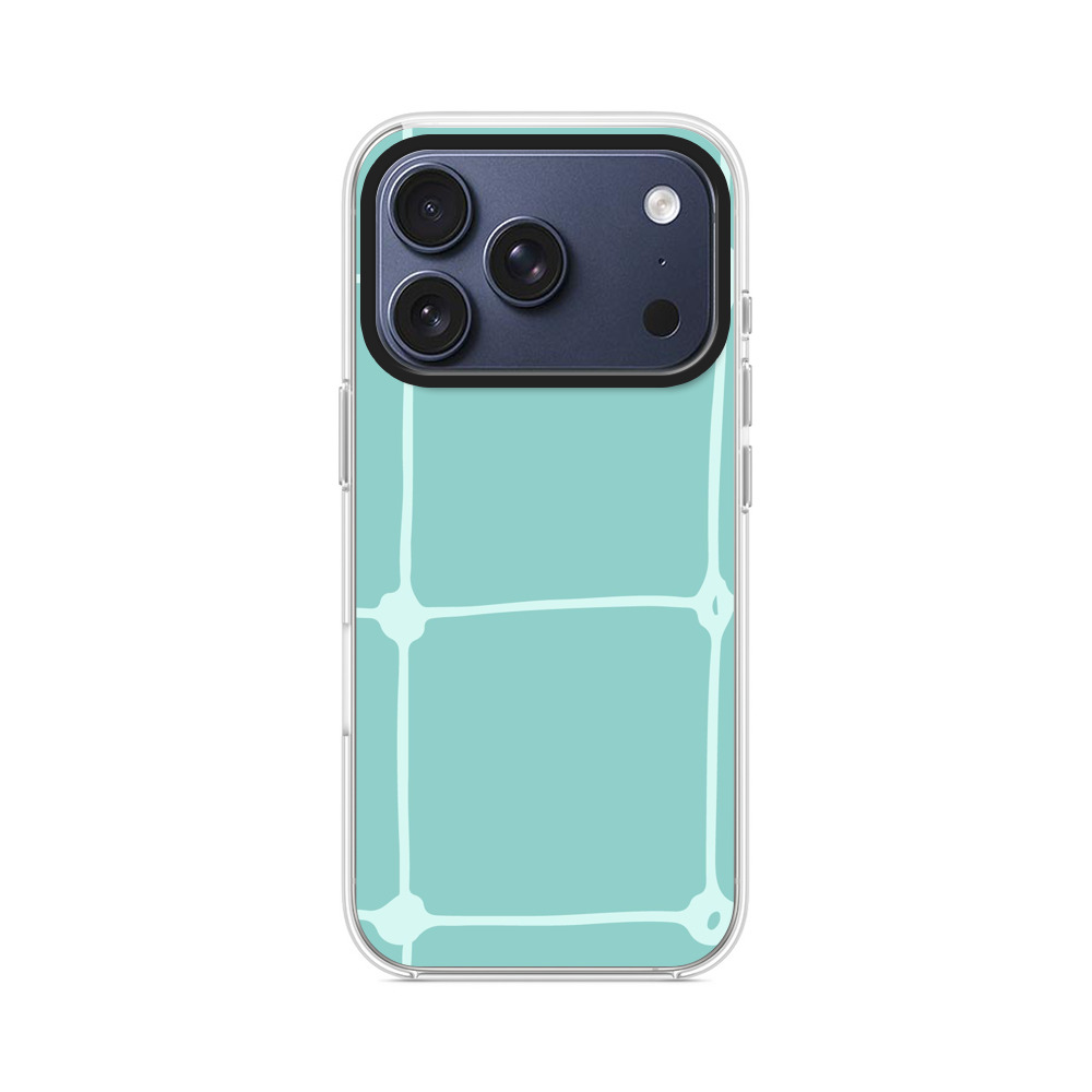 シンプルな水色のグリッドパターン iPhone 17 Proオリジナルケース