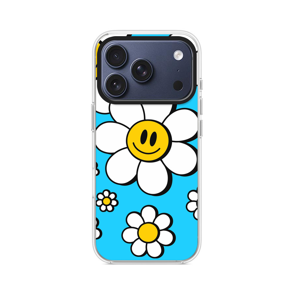 スマイリーフラワーパターン iPhone 17 Proオリジナルケース