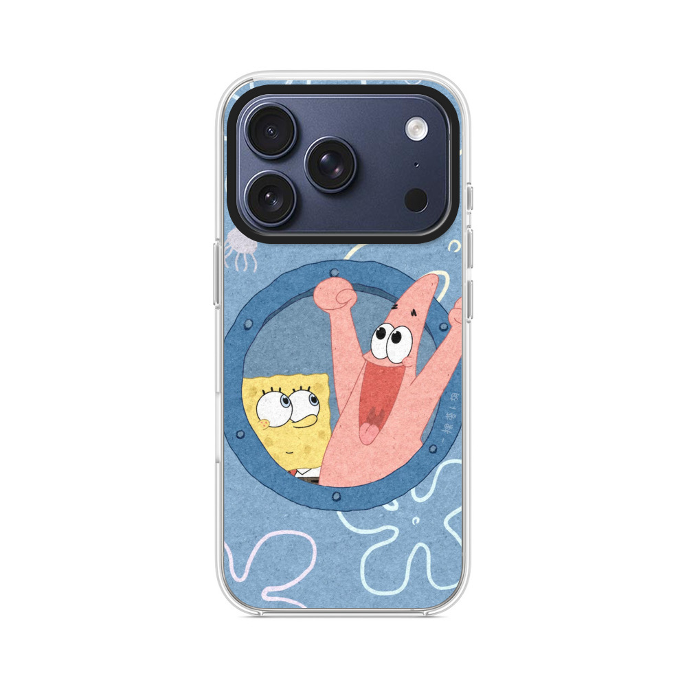 元気なスポンジボブとパトリック iPhone 17 Proオリジナルケース