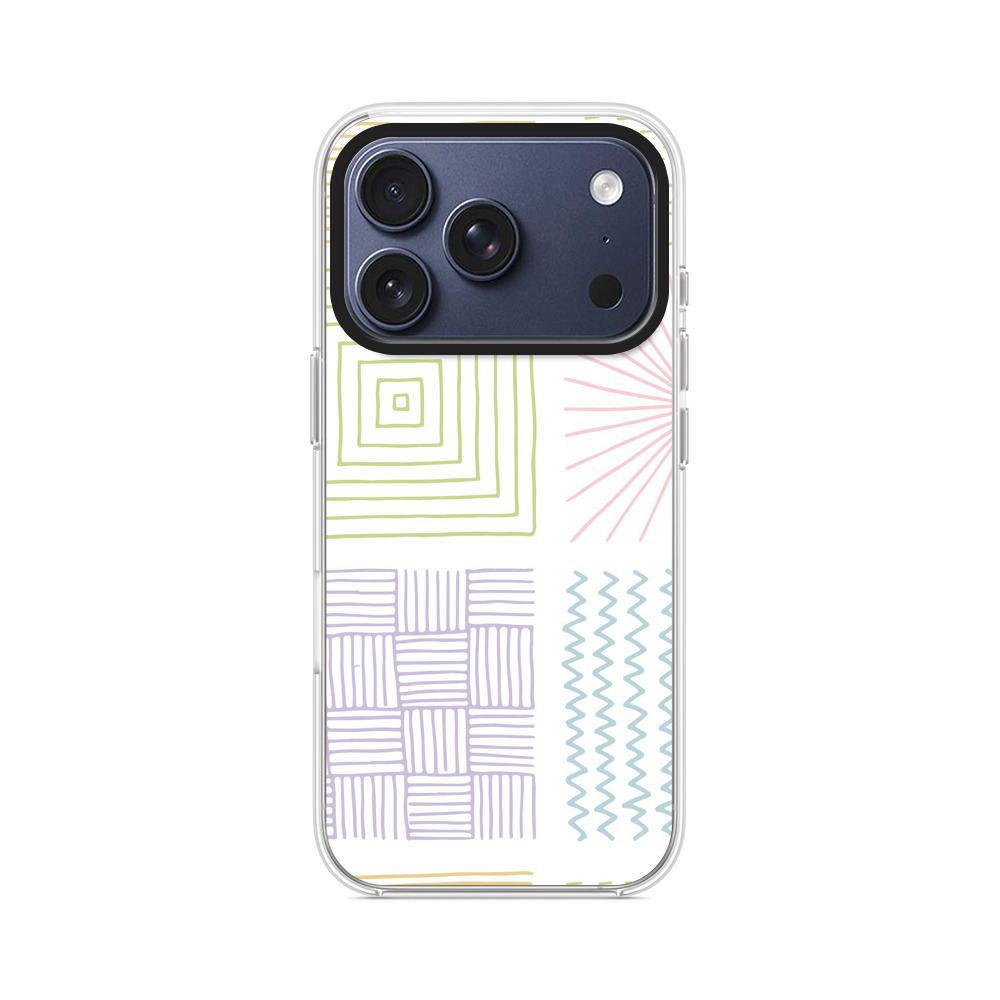 手描きの幾何学模様パターン iPhone 17 Proオリジナルケース