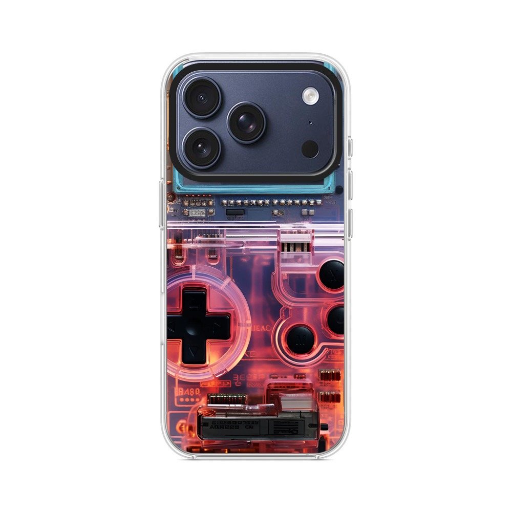 透明ピンクゲームコントローラーケース iPhone 17 Proオリジナルケース