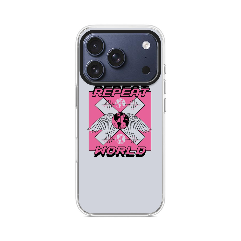 翼のある地球とリピートワールドのデザイン iPhone 17 Proオリジナルケース