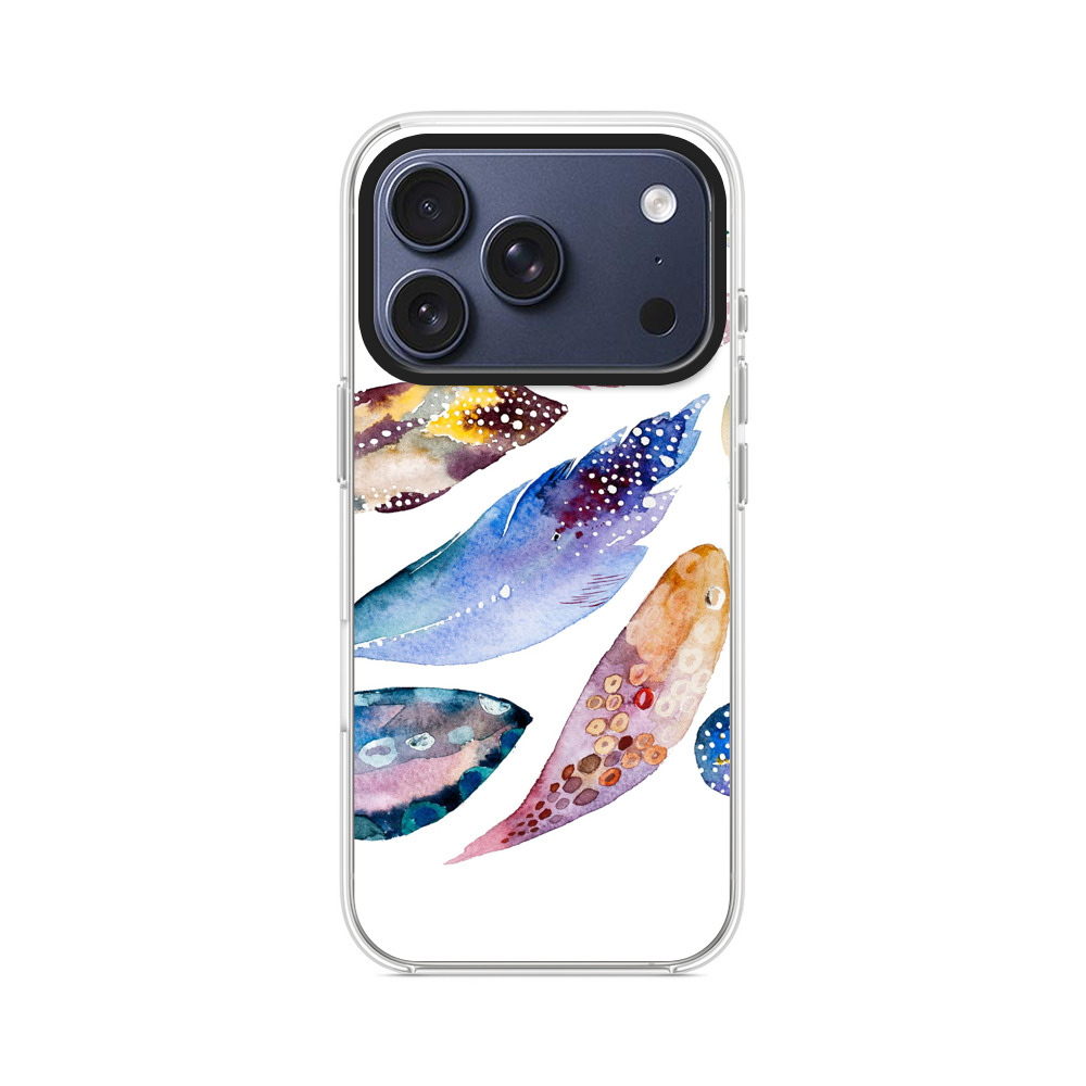 美しい羽根の水彩画 iPhone 17 Proオリジナルケース
