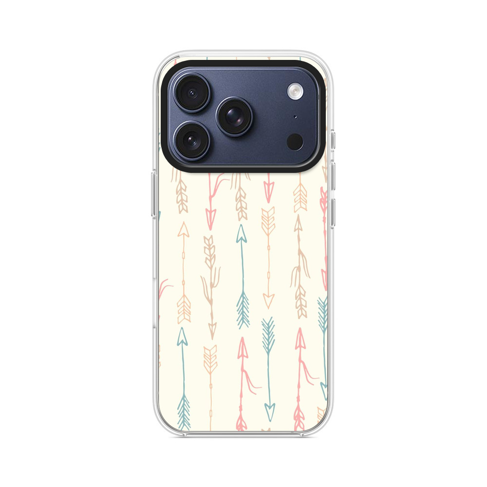 矢印と植物のパターン iPhone 17 Proオリジナルケース