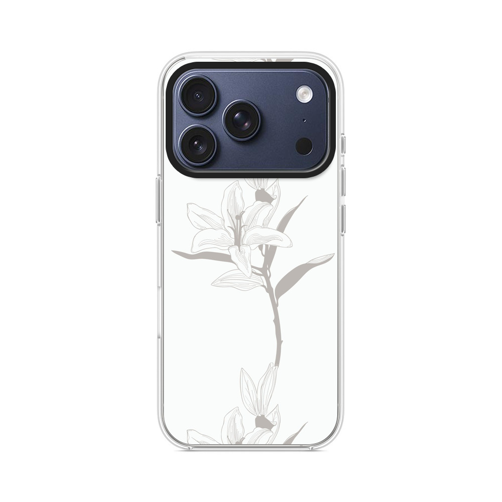 百合の花のパターン iPhone 17 Proオリジナルケース