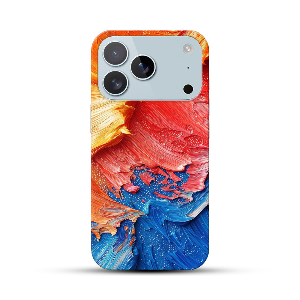 鮮やかな抽象油絵テクスチャ iPhone 17 Proオリジナルハードケース