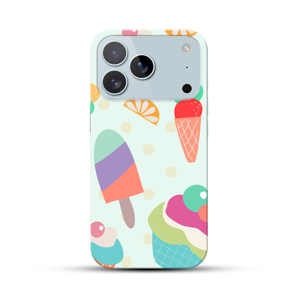 アイスクリームとカップケーキのパターン iPhone 17 Proオリジナルハードケース