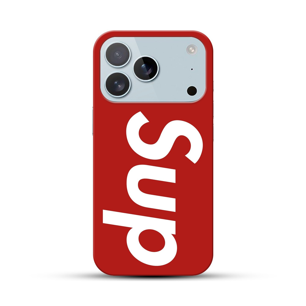 赤い背景のデザイン iPhone 17 Proオリジナルハードケース