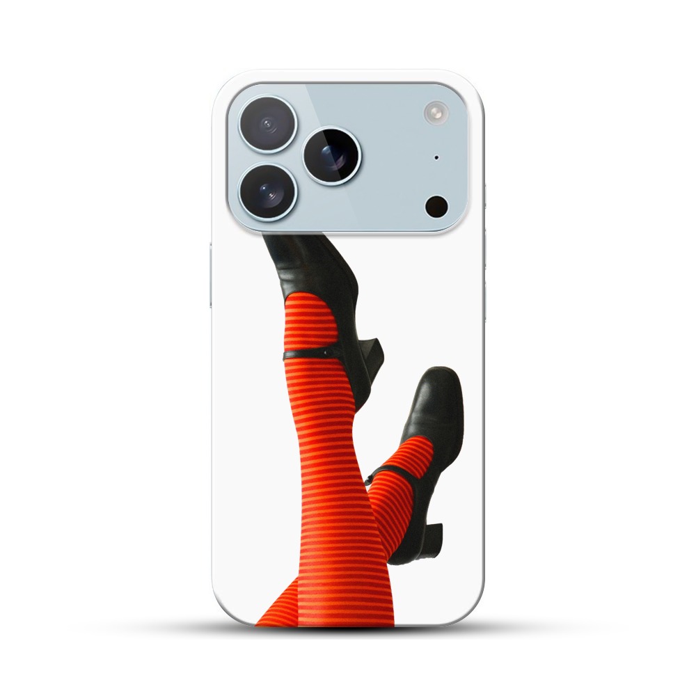 赤いストライプのタイツと靴 iPhone 17 Proオリジナルハードケース