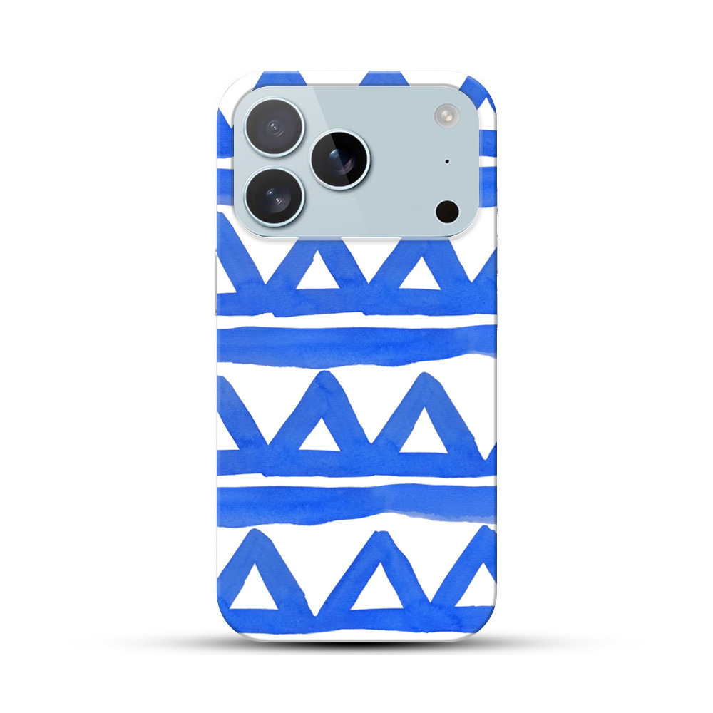 青い柄のデザイン iPhone 17 Proオリジナルハードケース