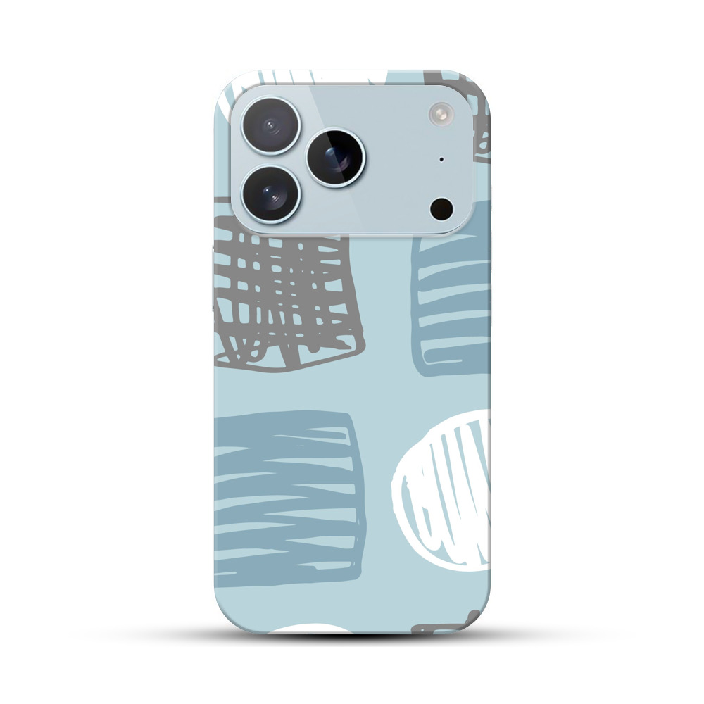 青い背景の幾何学模様 iPhone 17 Proオリジナルハードケース