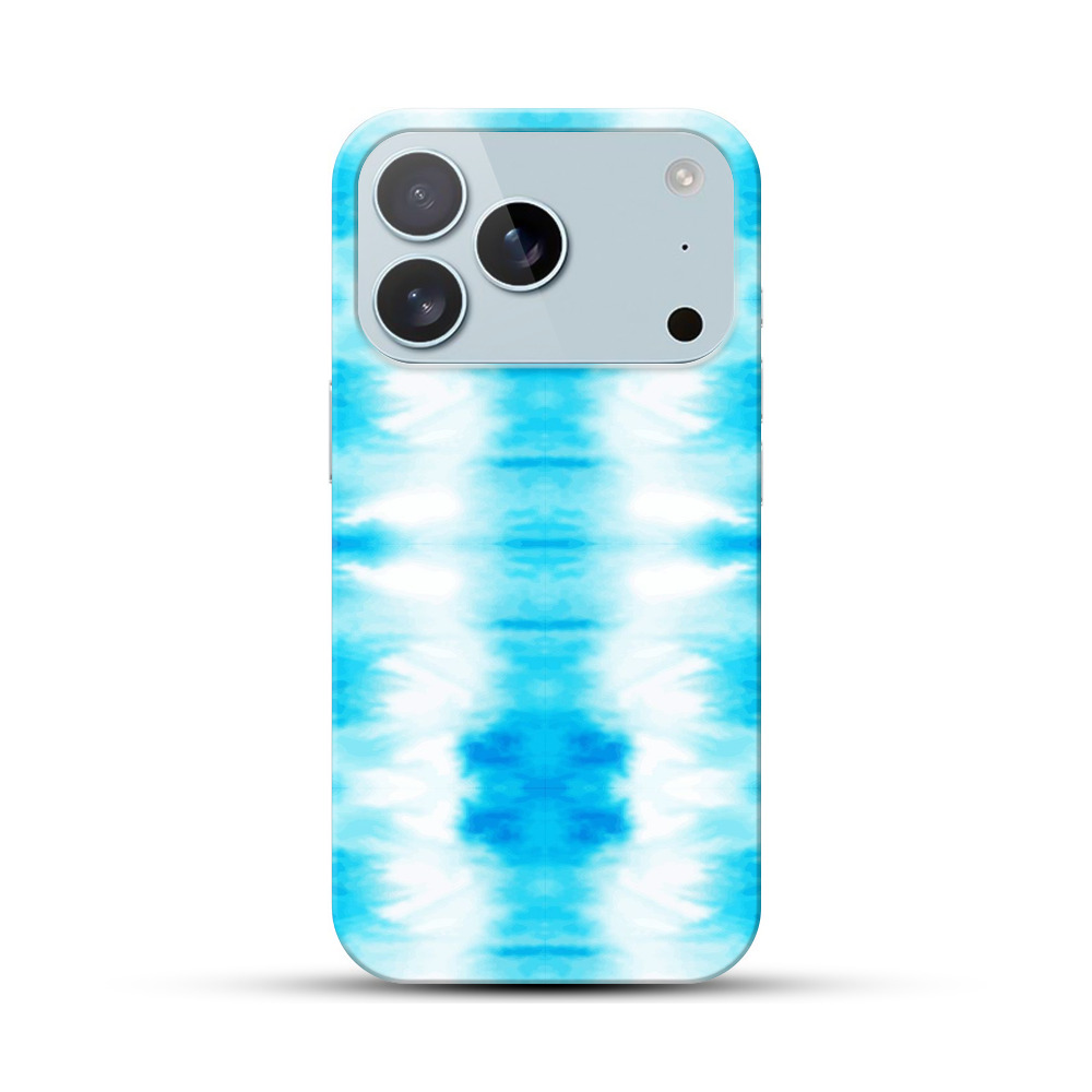 青い水彩の模様 iPhone 17 Proオリジナルハードケース