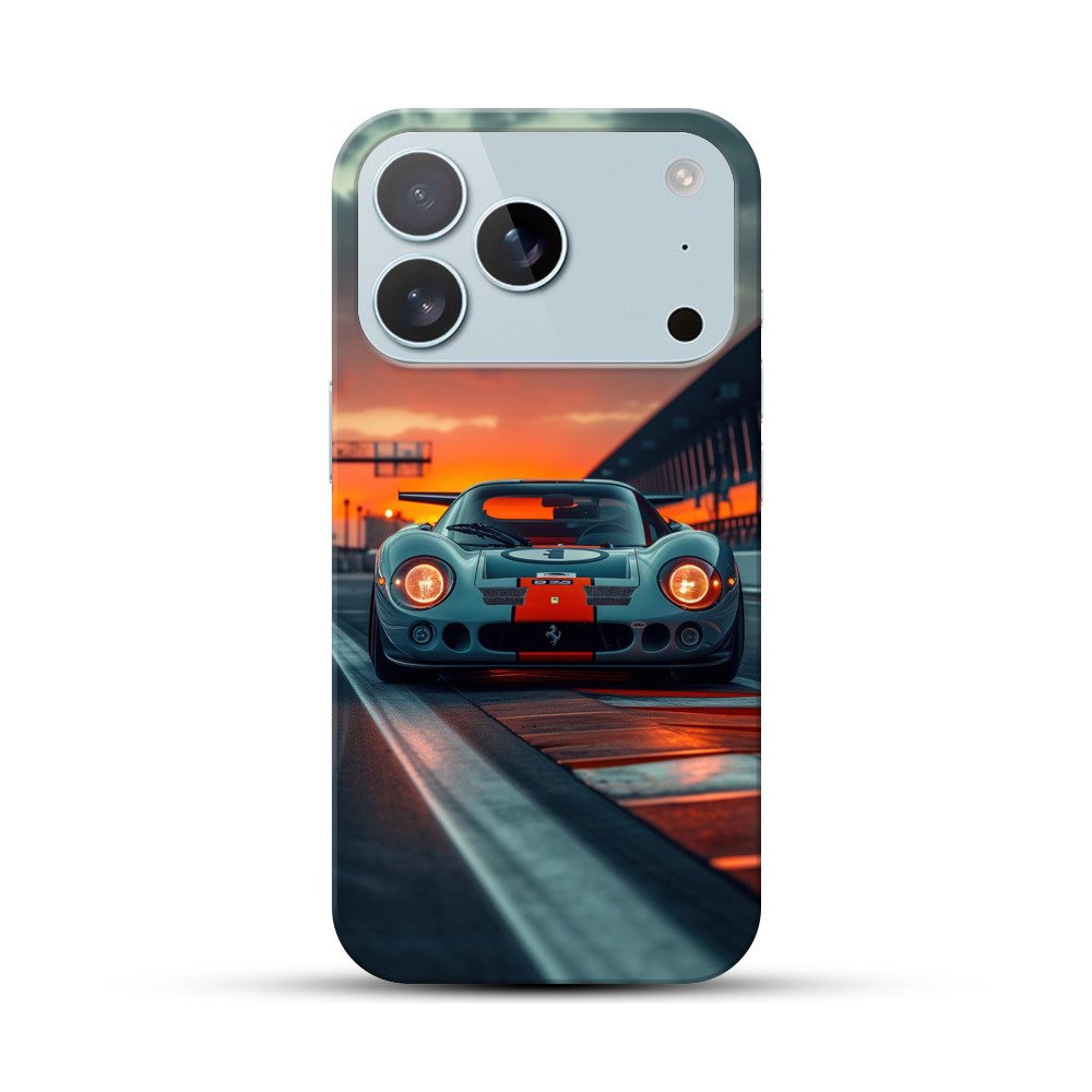 夕日に映えるレーシングカー iPhone 17 Proオリジナルハードケース