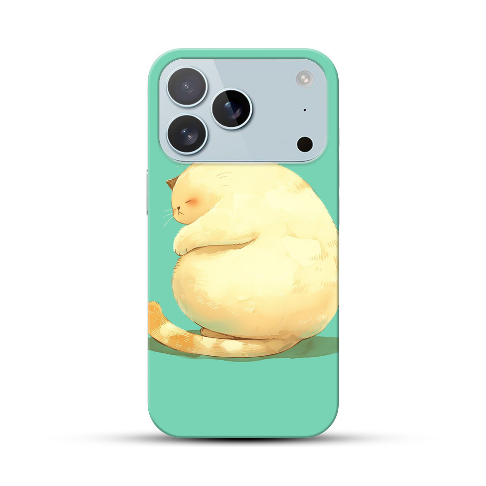 ふっくら眠る可愛い猫 iPhone 17 Proオリジナルハードケース