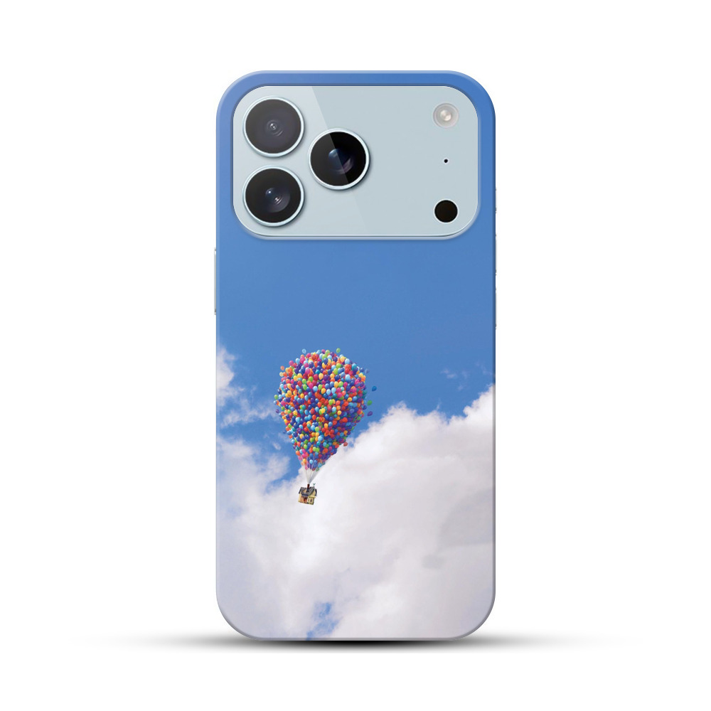 風船と家と青空 iPhone 17 Proオリジナルハードケース